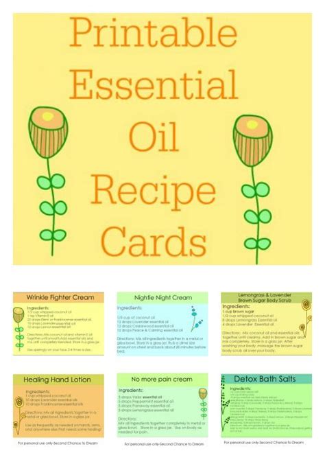 Printable Essential Oil Recipes