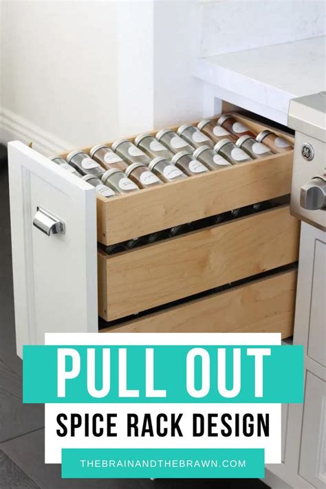 Pull Out Spice Rack In The Kitchen With Text Overlay That Reads Pull