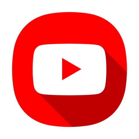 Red And White Youtube Logo App Style Button With Long Shadow ...