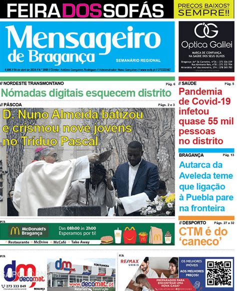 Mensageiro De Bragan A Abr Jornais E Revistas Sapo Pt