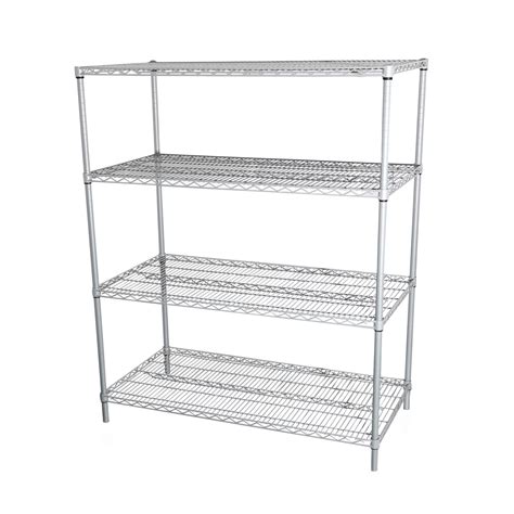 Wire Shelving 48 X 24 X 63 Nsfepoxy Powder Coated Silver Laywell