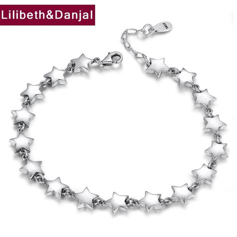 Pulsera De Estrella De Cinco Puntas Para Mujer Brazalete De Plata De