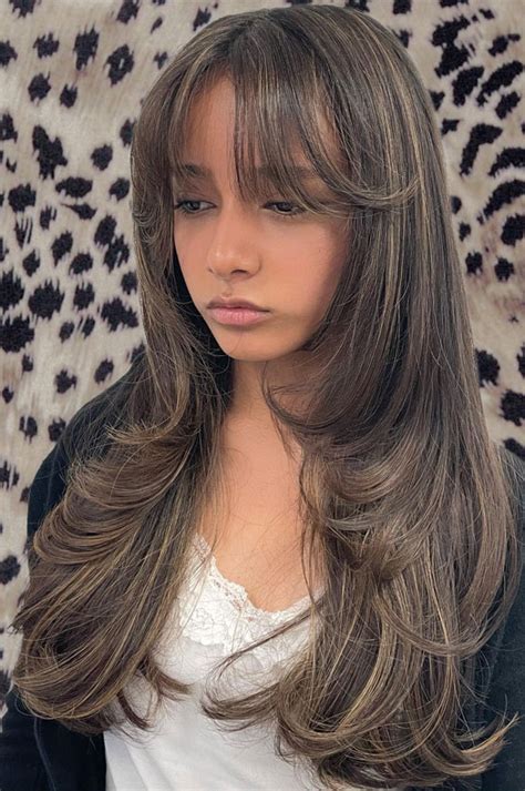 57 Trendy Ways To Wear Curtain Bangs Thick Hair Layered Cut With