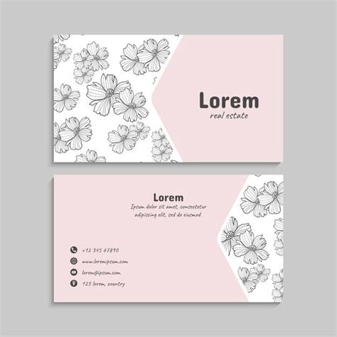 Premium Vector | Floral business card