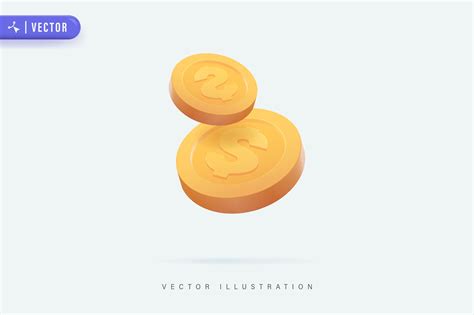 3D Realistic Dollar Coin Illustrations Graphic by Darwin Vectorian ...