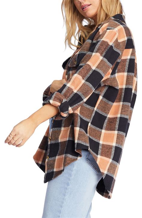 Billabong So Stoked Oversize Plaid Flannel Shirt Nordstrom