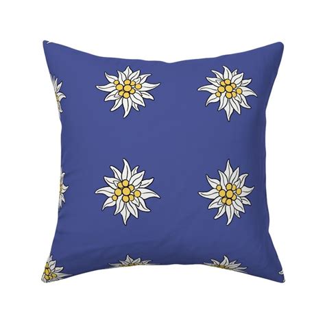 L Edelweiss Blue Fabric Spoonflower