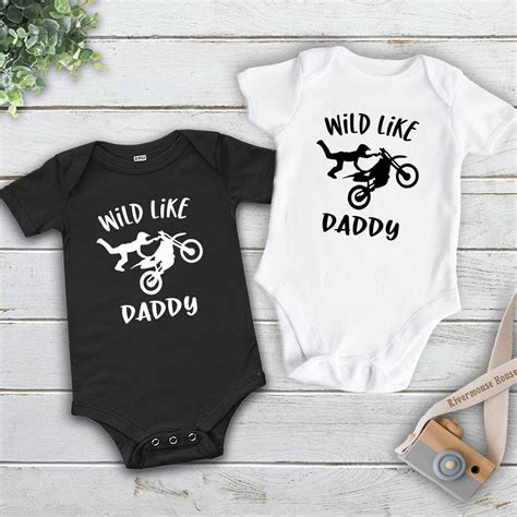 Motocross Baby Wild Like Daddy Dirt Bike Motorcycle Bodysuit Etsy