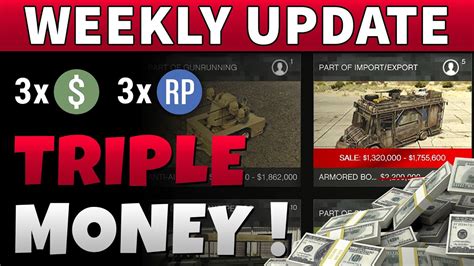 GTA 5 TRIPLE MONEY GTA Online Weekly Update Discounts YouTube