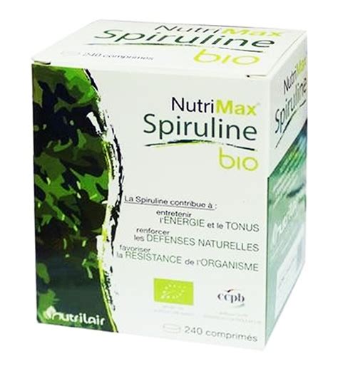 Nutrimax Spiruline Bio 240 Comprimés Beautymall