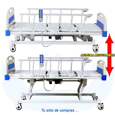 Cama Hospitalaria El Ctrica Funciones Con Barandales Colch N