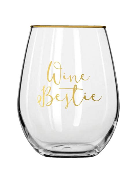 Bicchiere Con Scritta Dorata Wine Bestie 2 Pz Westwing