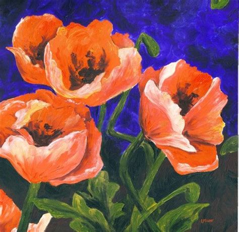 Items similar to Original - Acrylic Painting - Orange Poppies - 20x20 ...