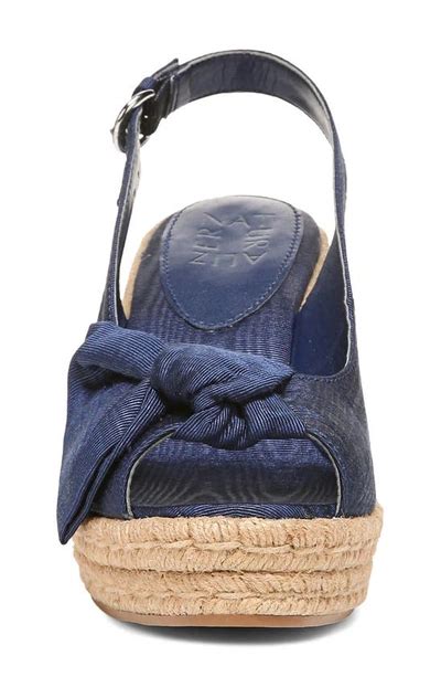 Naturalizer Bettina Slingback Espadrille Wedge Sandal In Navy Blue