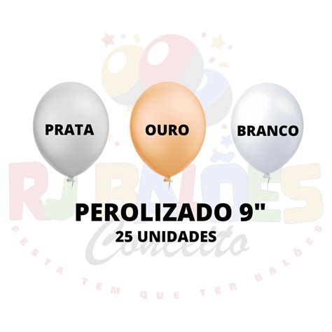 Bexiga Balão Perolizado 9 polegadas c 25 Unidades