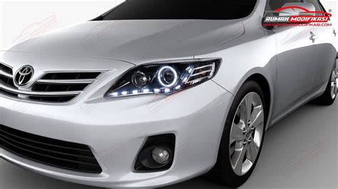 HEAD LAMP TOYOTA COROLLA ALTIS 2011 2013 EAGLEEYES ANGEL EYES BLACK