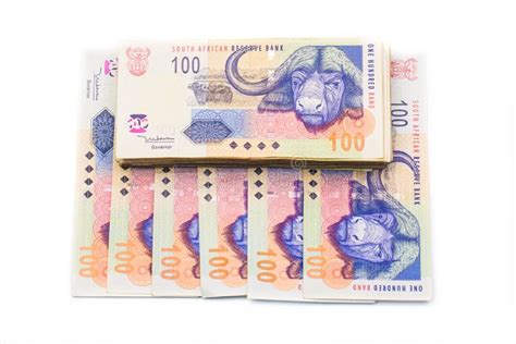 20 50 100 South African Currency The Rand Isolated On White Back Stock