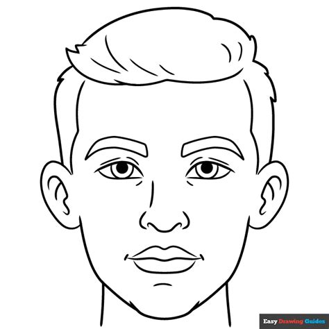 Man Face Coloring Page | Easy Drawing Guides