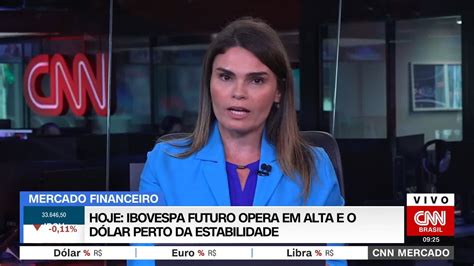 CNN Mercado Ibovespa futuro opera em alta e o dólar perto da