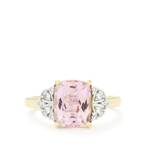 Mawi Kunzite Diamond K Gold Tomas Rae Ring Atgw Cts Gemporia