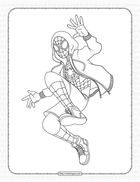 Spider Man Miles Morales Pdf Coloring Page Spiderman Coloring