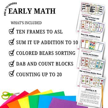 prek early math skills preschool pre  kindergarten growing bundle