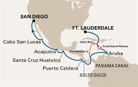 Panama Canal Cruise Route Map