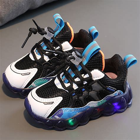 Cathalem Girls Shoes 10 Years Old Fashion Light On LED Baby Shoes Casual Children Shoes Boy ...