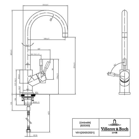 Robinet Cuisine VILLEROY ET BOCH Umbrella Acier Massif Poli Bricorama