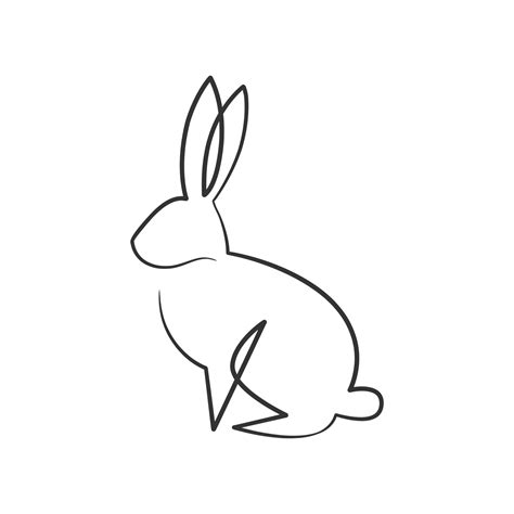 Dessin Au Trait Continu De Lapin Art Vectoriel Chez Vecteezy