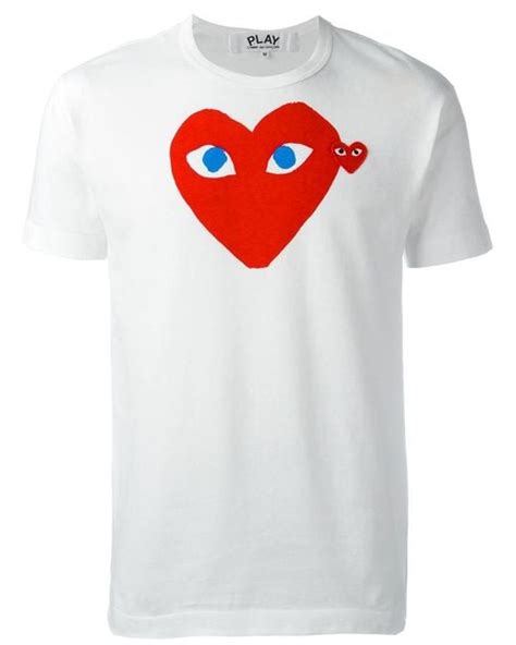 Lyst - Play Comme Des Garçons Logo Print T-shirt in White for Men