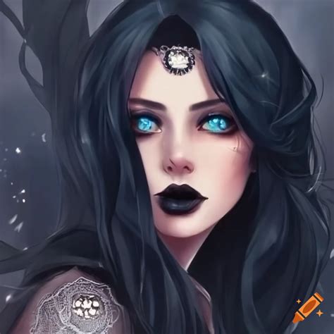 Witch With Blue Eyes And Black Hair On Craiyon