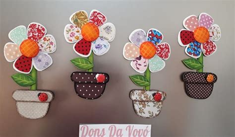 Eu Amo Artesanato Im De Geladeira Vasinho De Flor Em Eva Molde