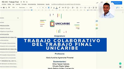 Trabajo Colaborativo Del Trabajo Final Unicaribe Youtube