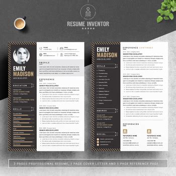 Creative Modern Resume Template By Resumeinventor Tpt