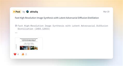 Akhaliq On Hugging Face Fast High Resolution Image Synthesis With