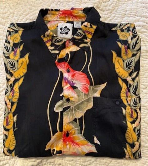 Hilo Hattie Original Silk Hawaiian Aloha Shirt Sun Su Gem