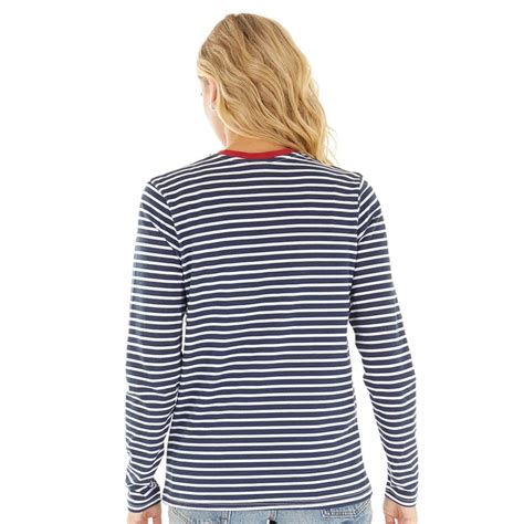 Buy Lamore Couture Womens Lori Long Sleeve Stripe T Shirt Navy White