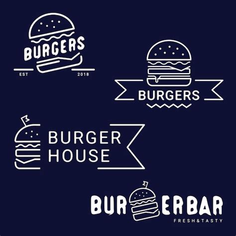 Burger Logo De Restauration Rapide Ou Icône Emblème étiquette Pour