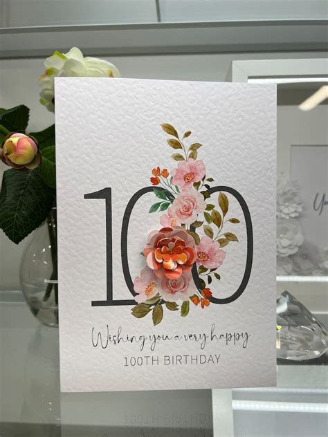 100th Birthday Card 100th Card Happy 100th Birthday Card - Etsy