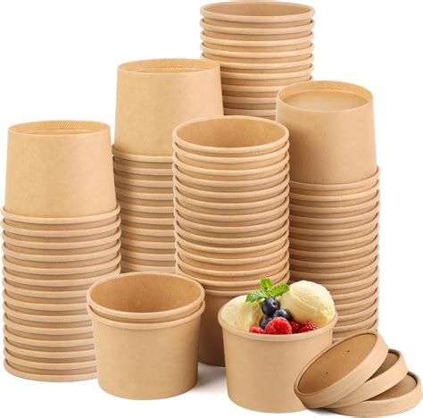 Amazon 75 Sets 12 OZ Paper Soup Cups Paper Food Containers With