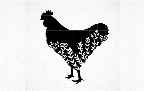 Floral Chicken Silhouette SVG Chicken Graphic By SVG DEN Creative