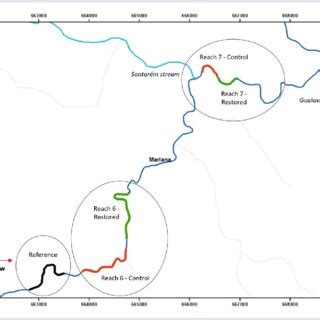 Location of the reaches (Reference, T6-Control, T6-Restored ...