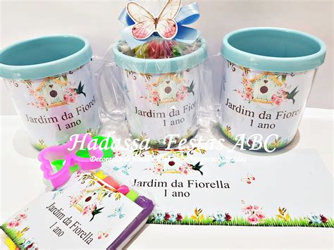 Caneca Kit Massinha Personalizada Tema Jardim Encantado