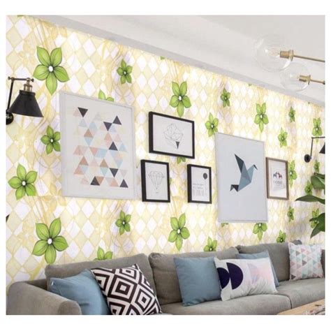 Jual Wallpaper Sticker Motif Bunga Bintang Hijau MIK 121 Wallpaper