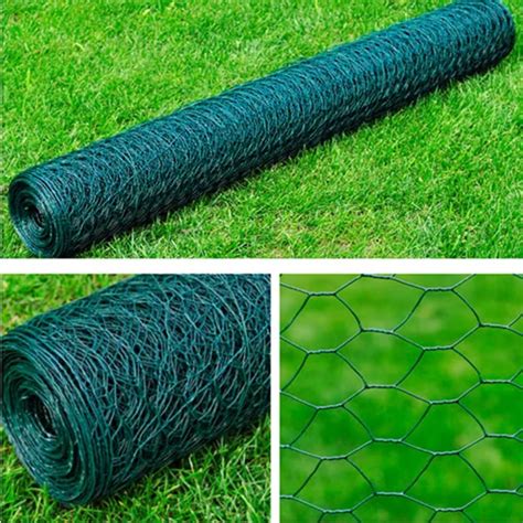 CLÔTURE GRILLAGE en treillis Acier galvanisé Hexagonal 1x25 m Vert