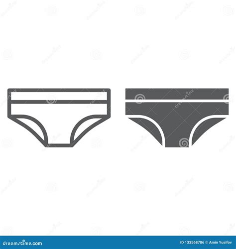 Panties Line And Glyph Icon Lingerie And Female Underwear Sign Vector Graphics A Linear