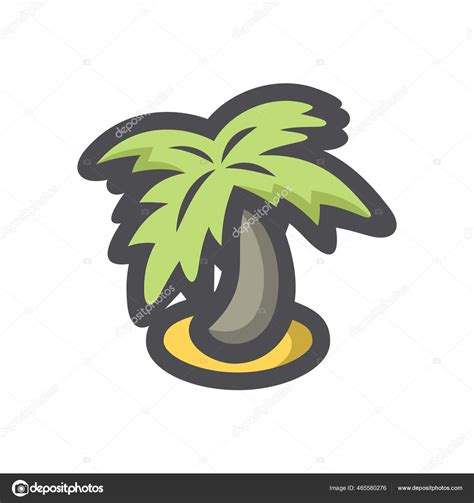 Palm Tree Island Vector Icon Cartoon Illustration Stock Vector By