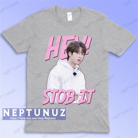 Jin Shirt Kim Seokjin Hey Stob It Kpop Boyband Music Vintage Etsy