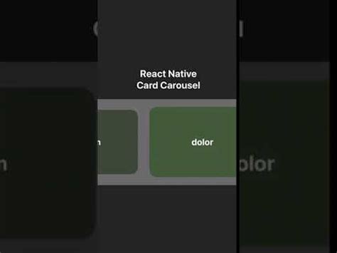 Horizontal Card Swipe View In React Native Preview YouTube